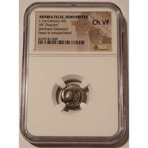 Arabia Felix - Himyarites c 1st Century AD Ar Drachm Ch VF NGC